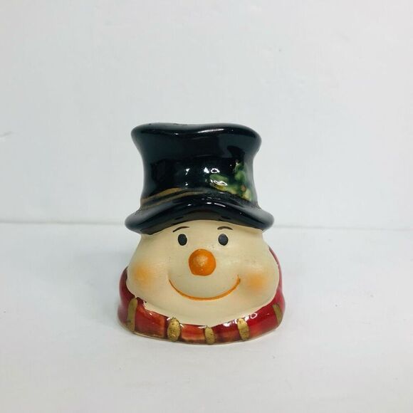 vintage snowman head top hat pepper shaker replacement 3 hole shaker 2.5 inches - Picture 1 of 6